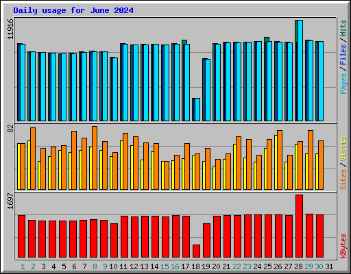 Daily usage for June 2024