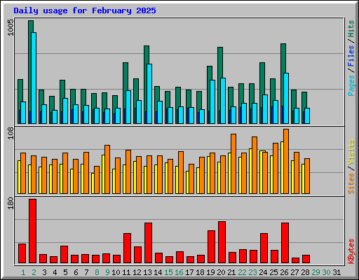 Daily usage for February 2025