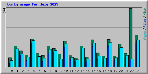 Hourly usage for July 2025